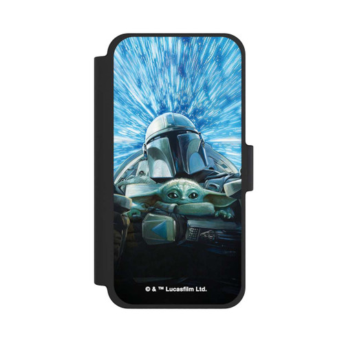 Apple iPhone 12 mini NIVOflip Grogu und Mando fliegen blau