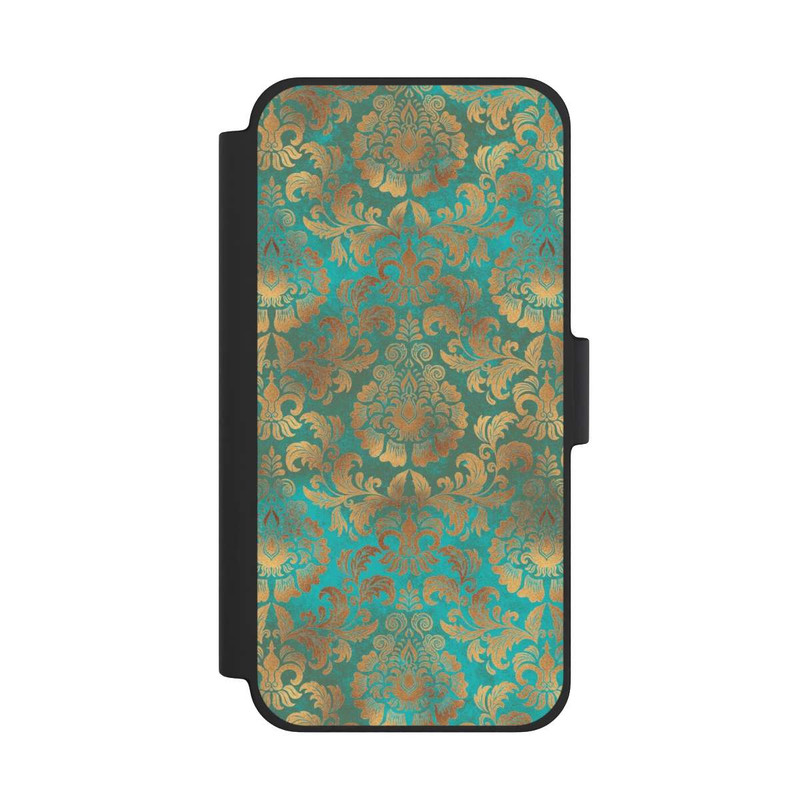 iPhone 12 mini NIVOflip Papier Peint Damassé Turquoise