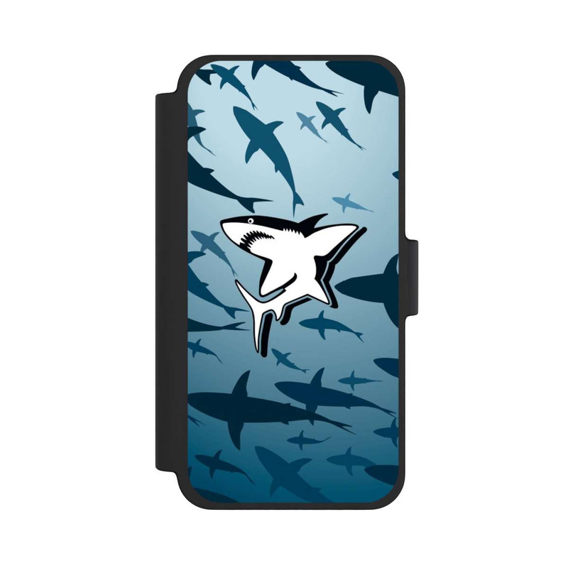 iPhone 12 mini NIVOflip Haie Muster Blau