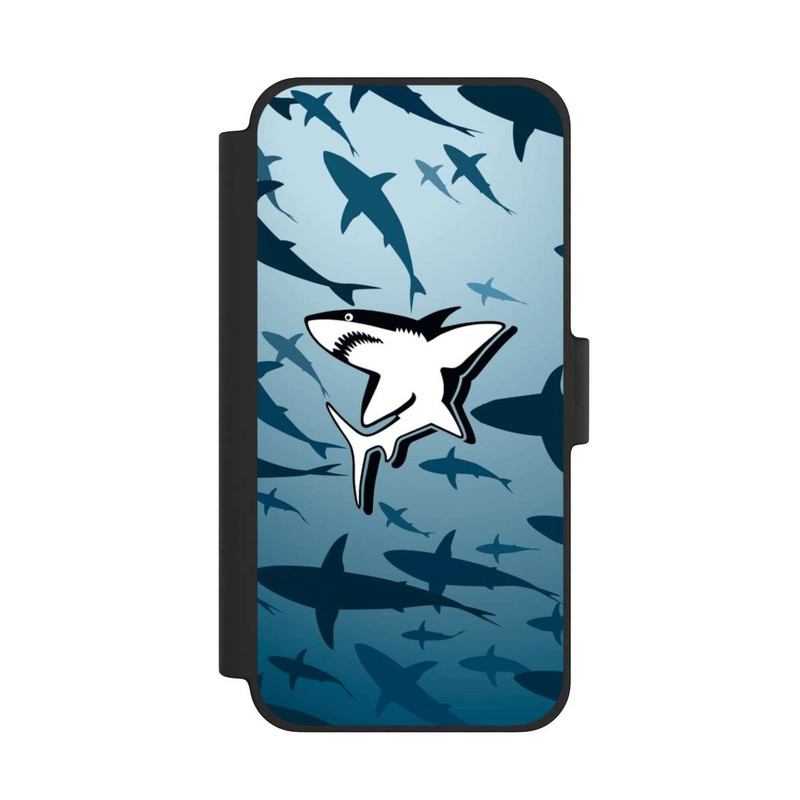 iPhone 12 mini NIVOflip Haie Muster Blau