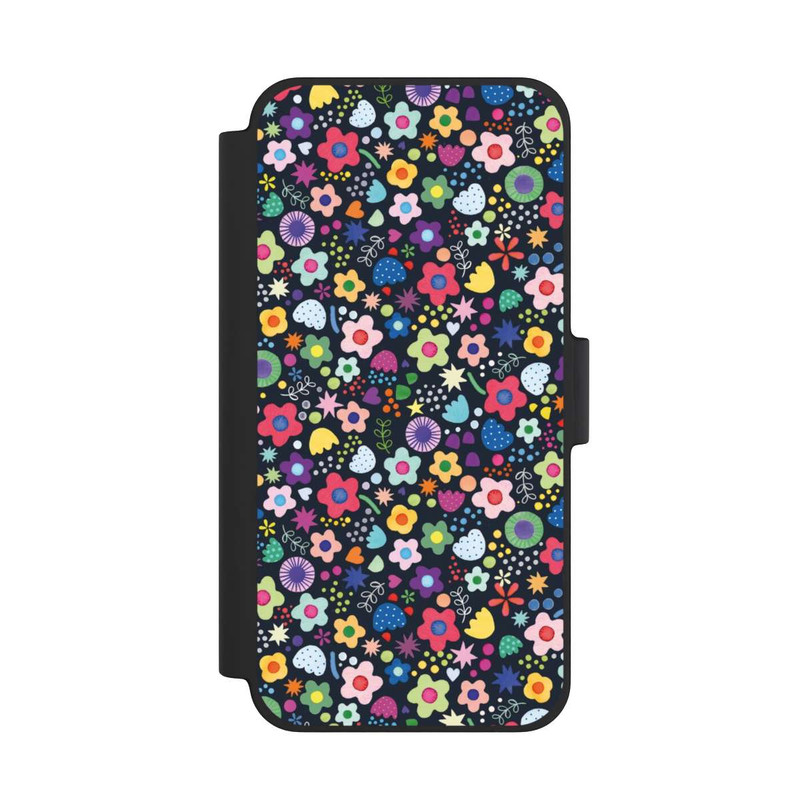 iPhone 12 mini NIVOflip Psychedelic Flowers Multi Black