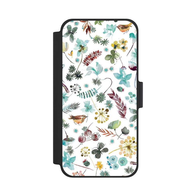 iPhone 12 mini NIVOflip Papillon botanique Nature Bleu
