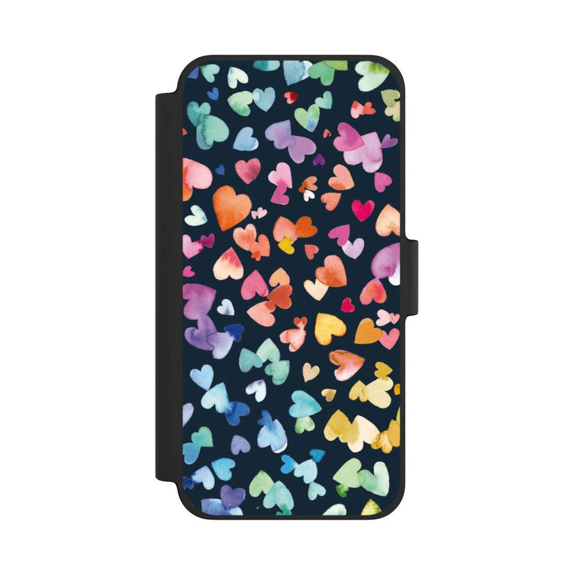 iPhone 12 mini NIVOflip Valentinstag Herzen Schwarz