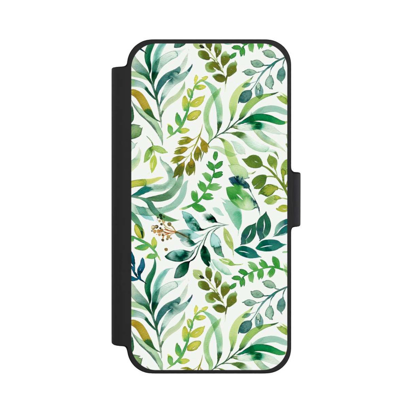 iPhone 12 mini NIVOflip Aquarell Palmenblätter Botanisch Grün