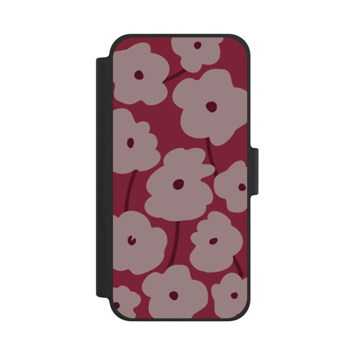 Apple iPhone 12 mini NIVOflip Minimalistische Blumen Bordeaux