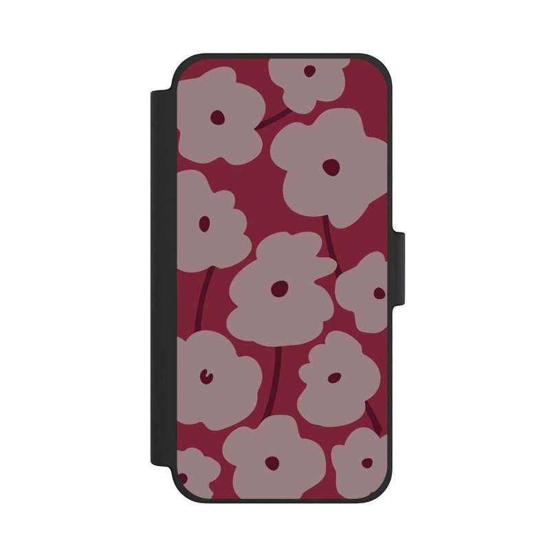 iPhone 12 mini NIVOflip Minimalistische Blumen Bordeaux