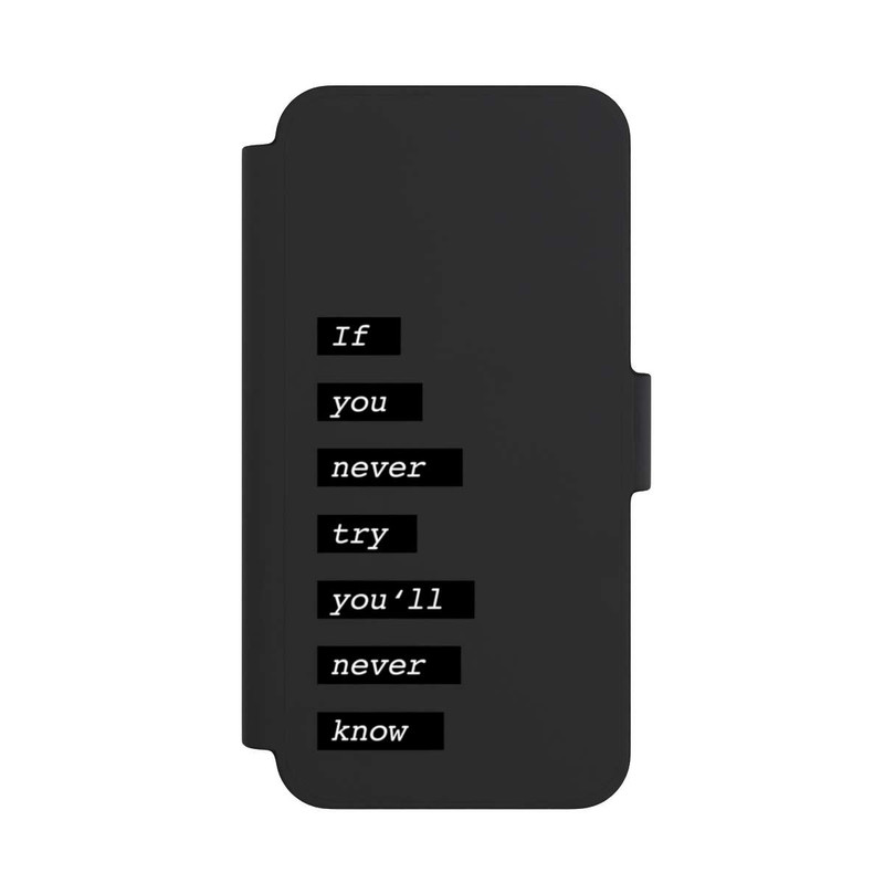 iPhone 12 mini NIVOflip If You Try Black Transparent