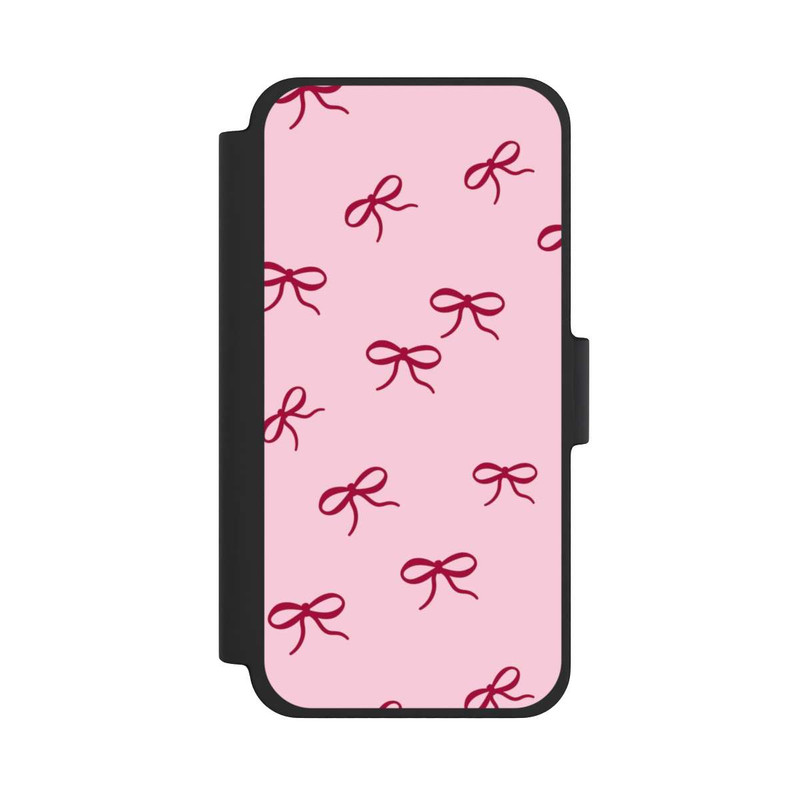iPhone 12 mini NIVOflip Schleifen Muster Rot Pink