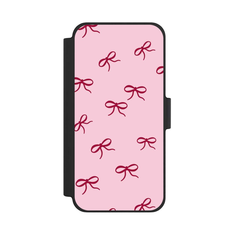 iPhone 12 mini NIVOflip Schleifen Muster Rot Pink