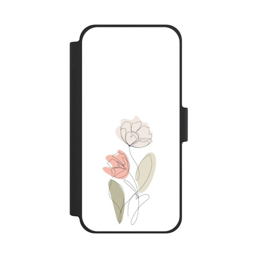 Apple iPhone 12 mini NIVOflip Blume Line Art Beige