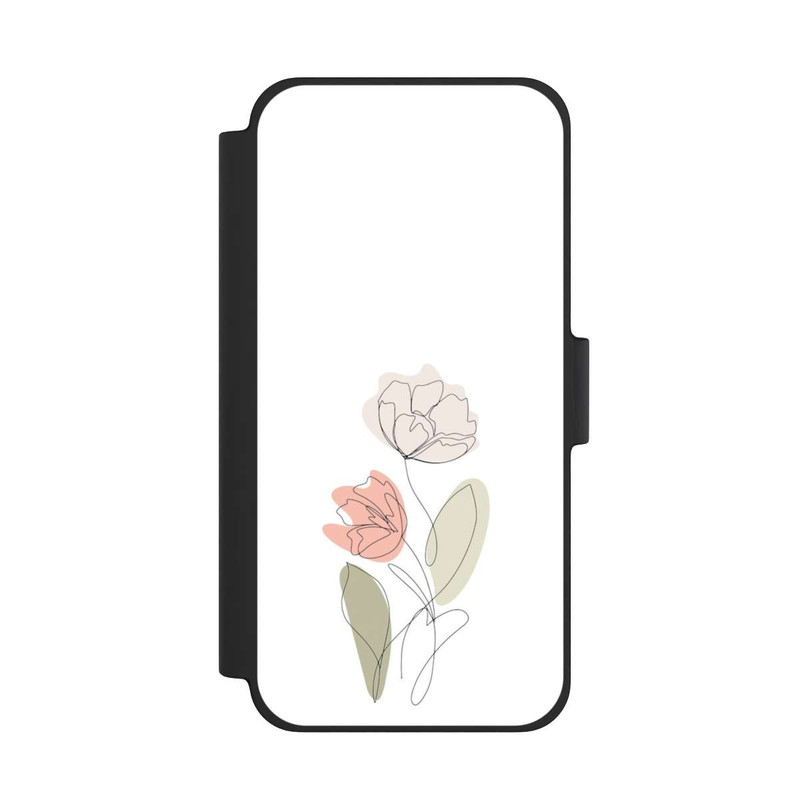 iPhone 12 mini NIVOflip Blume Line Art Beige