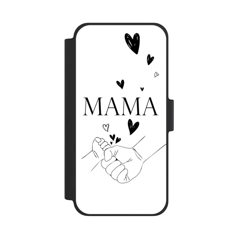 iPhone 12 mini NIVOflip Muttertag Line Art Hände Schwarz Weiß