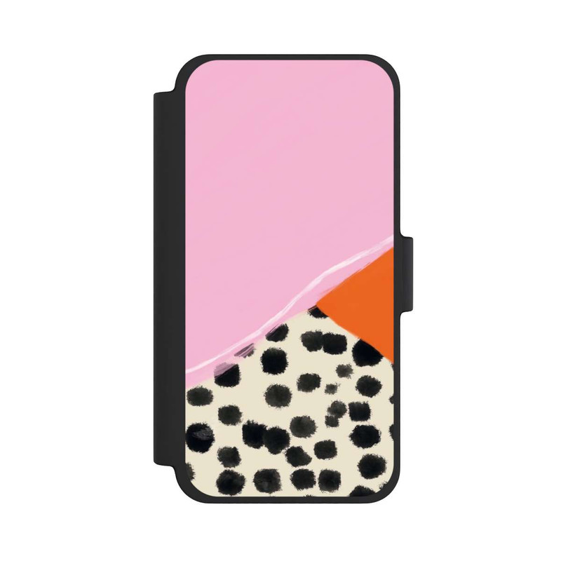 iPhone 12 mini NIVOflip Rosa und Orange Gepunkteter Hintergrund