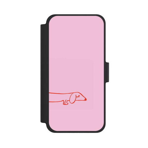 Apple iPhone 12 mini NIVOflip Dachshund Illustration Pink