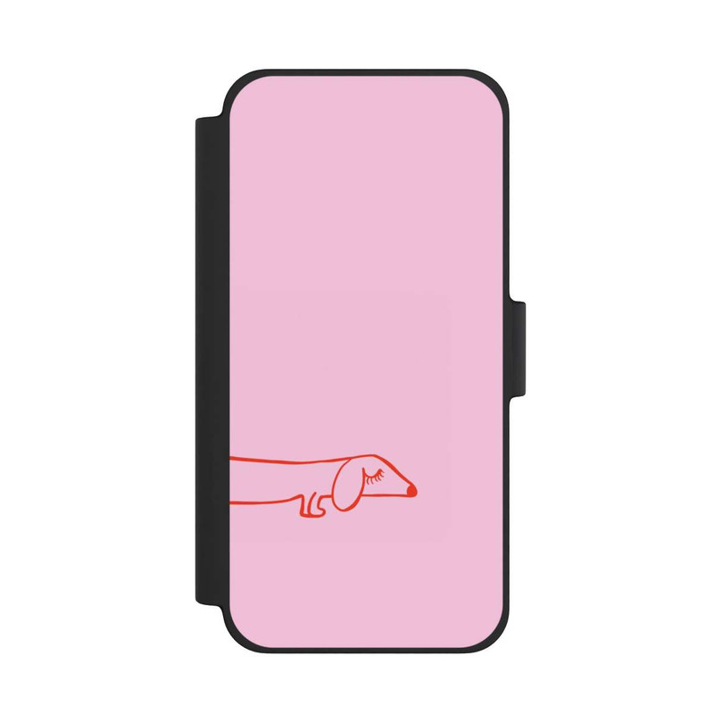 iPhone 12 mini NIVOflip Dachshund Illustration Pink