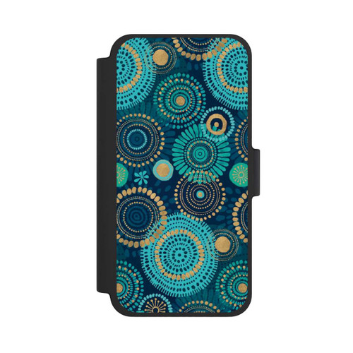 Apple iPhone 12 mini NIVOflip Blockprint India Teal Gold