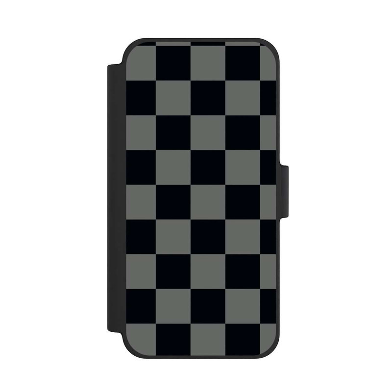 iPhone 12 mini NIVOflip Schachbrett Schwarz Grau
