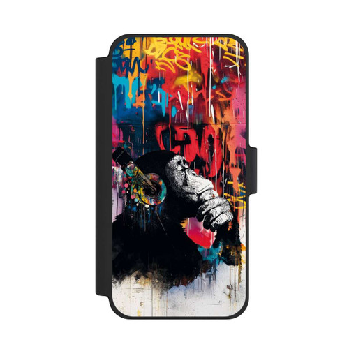 Apple iPhone 12 mini NIVOflip Affe Stereo Kopfhörer Graffiti Street Art Blau