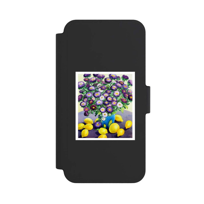 iPhone 12 mini NIVOflip Purple Asters and Lemons by Christopher Ryland