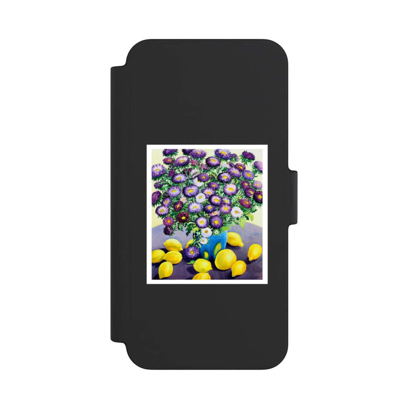 iPhone 12 mini NIVOflip Purple Asters and Lemons by Christopher Ryland