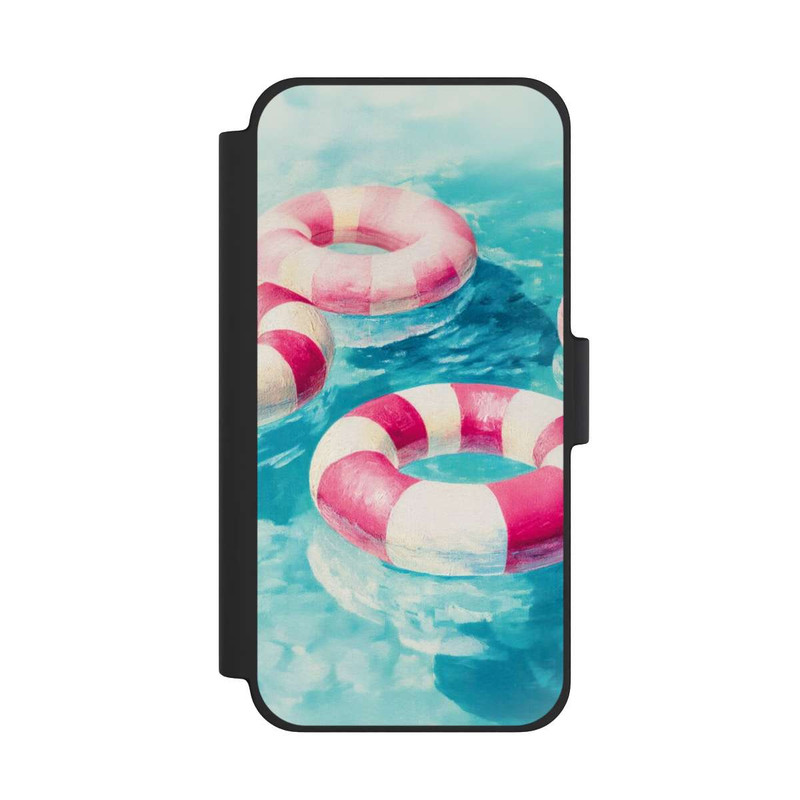 iPhone 12 mini NIVOflip Gestreifte Schwimmringe im Pool