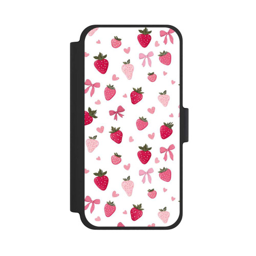Apple iPhone 12 mini NIVOflip Erdbeer Herz Schleifen Muster Pink
