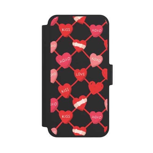 Apple iPhone 12 mini NIVOflip Herz Muster XOXO Rot