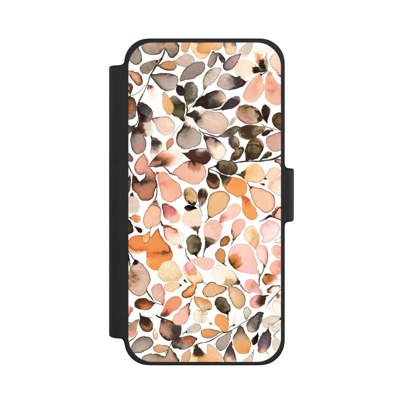 iPhone 12 mini NIVOflip Eucalyptus Watercolor Leaves Dark Brown Autumn