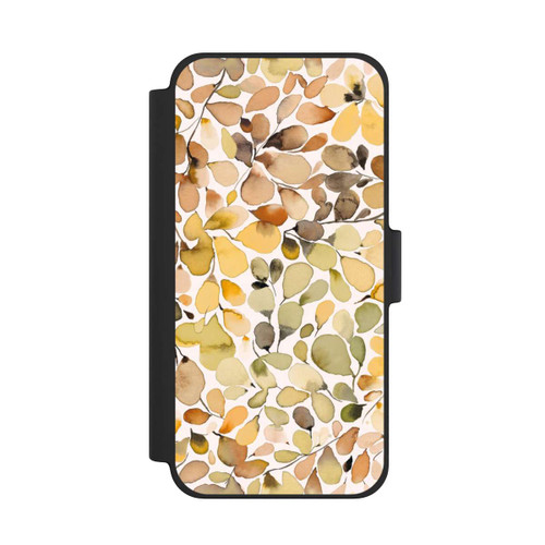 Apple iPhone 12 mini NIVOflip Eukalyptus Aquarellblätter Braun Herbst