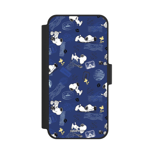 Apple iPhone 12 mini NIVOflip Peanuts Travel Stamps Pattern Blue