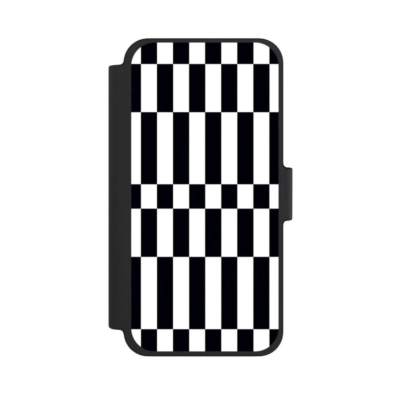 iPhone 12 mini NIVOflip Checked Abstract Bold Black and White Color Block