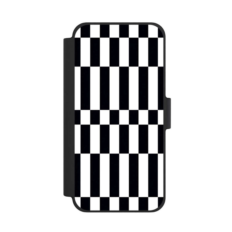 iPhone 12 mini NIVOflip Checked Abstract Bold Black and White Color Block
