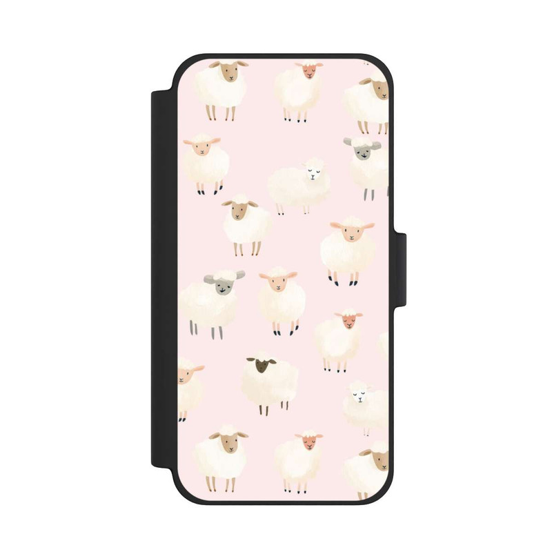 iPhone 12 mini NIVOflip Motif mouton rose clair avec IA