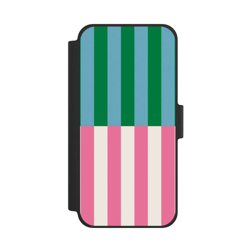 Apple iPhone 12 mini NIVOflip Motif Rayé Vert Rose