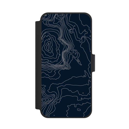Apple iPhone 12 mini NIVOflip Lignes de Contour de Montagne Sombres