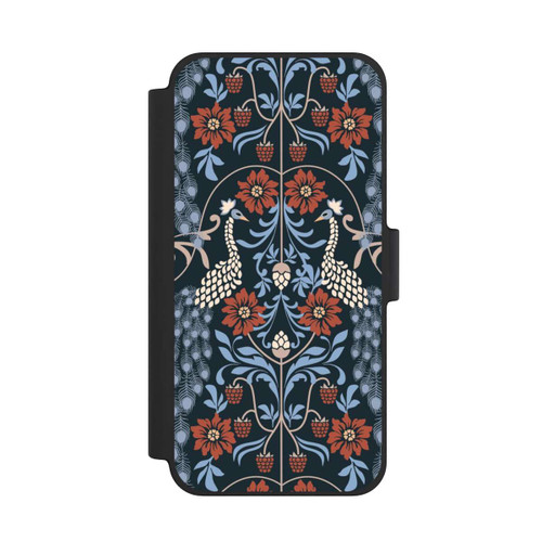 Apple iPhone 12 mini NIVOflip Vintage Peacock Garden Arts and Crafts Floral Dark