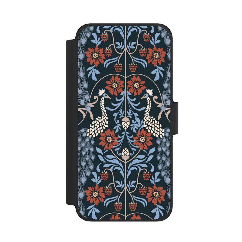 iPhone 12 mini NIVOflip Vintage Peacock Garden Arts and Crafts Floral Dark