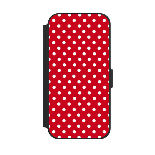 Apple iPhone 12 NIVOflip Polka Dots Dunkelrot und Weiß