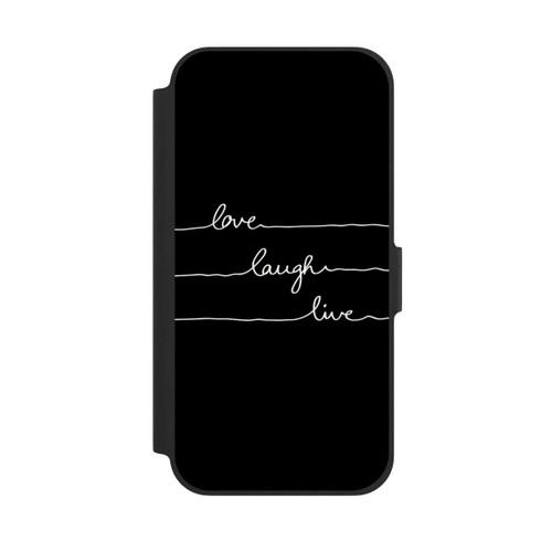 Apple iPhone 12 NIVOflip Love Laugh Live weiß/schwarz