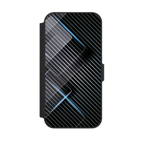 Apple iPhone 12 NIVOflip Blaue Linien auf Karbon