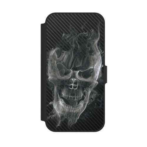 Apple iPhone 12 NIVOflip rauchender Totenkopf Carbon