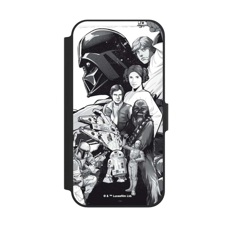 iPhone 12 NIVOflip StarWars Charaktere - Schwarz-Weiß