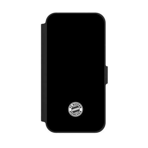 Apple iPhone 12 NIVOflip Klassisches FCB Logo Klein - Weiß auf Schwarz