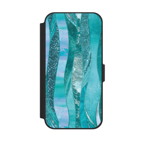 Apple iPhone 12 NIVOflip glamouröser Glitzerlook blau