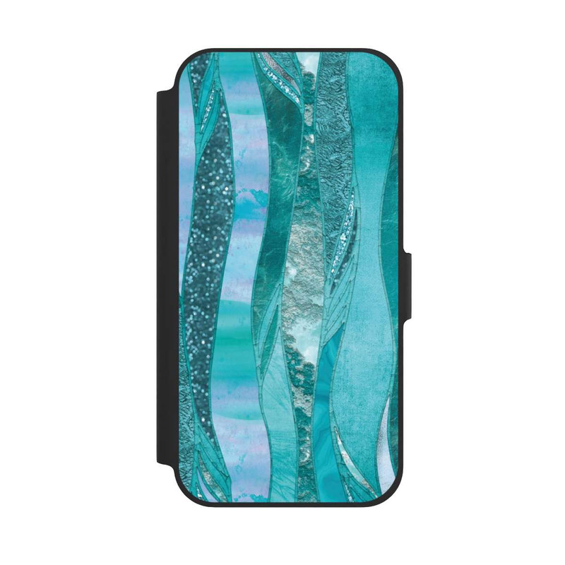 iPhone 12 NIVOflip Look pailleté glamour bleu