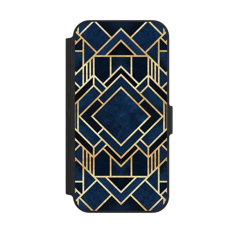 iPhone 12 NIVOflip Impression Art Déco Bleu Or