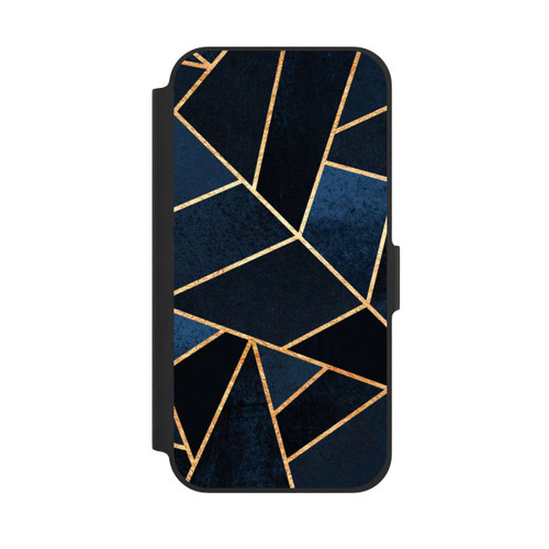Apple iPhone 12 NIVOflip Navy Stein Golddruck