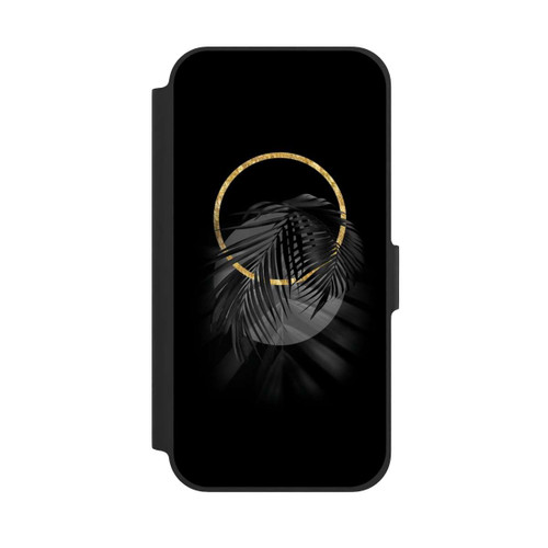Apple iPhone 12 NIVOflip tropische Blätter schwarz