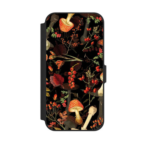 Apple iPhone 12 NIVOflip Mushroom Pattern Black