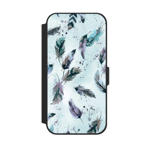 Apple iPhone 12 NIVOflip Magische Federn Sanftes Blau
